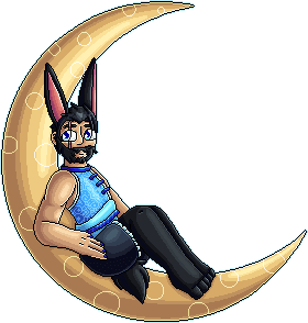 Moon Rabbit Kuai Liang Sitting On A Cresent Moon